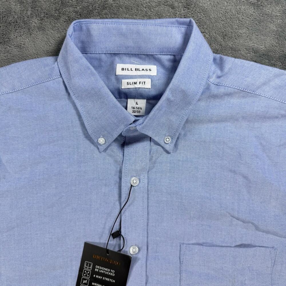 Bill Blass Men's Slim Fit Traveler Shirt Wrinkle Free NEW Career Wear Preppy